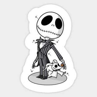 Mr. skeleton and his ghost dog Sticker